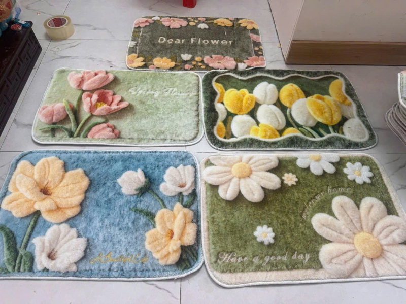 Thảm chân lông mịn hình hoa 40*60