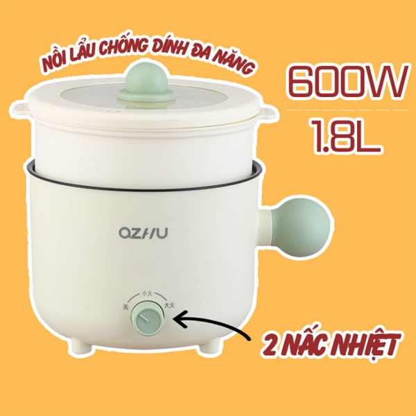 Nồi lẩu điện Ozhu có lồng hấp mã mới