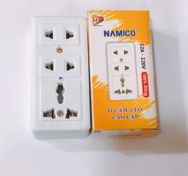 ổ cắm điện 3 lỗ lõi đồng