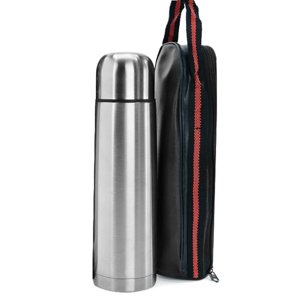 Bình Giữ Nhiệt Stainless Steel 500ml Có túi đựng dây kéo