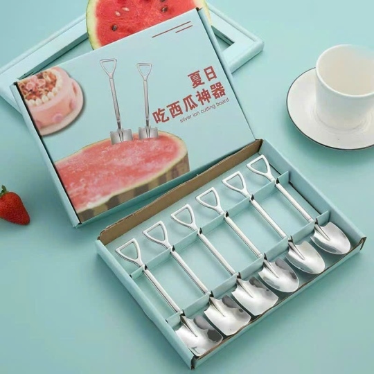hộp 6 muỗng inox hình xẻng mẫu mới