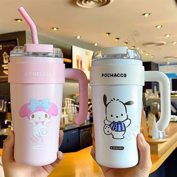 Ly giữ nhiệt có tay cầm hoạt hình 860ml mẫu mới