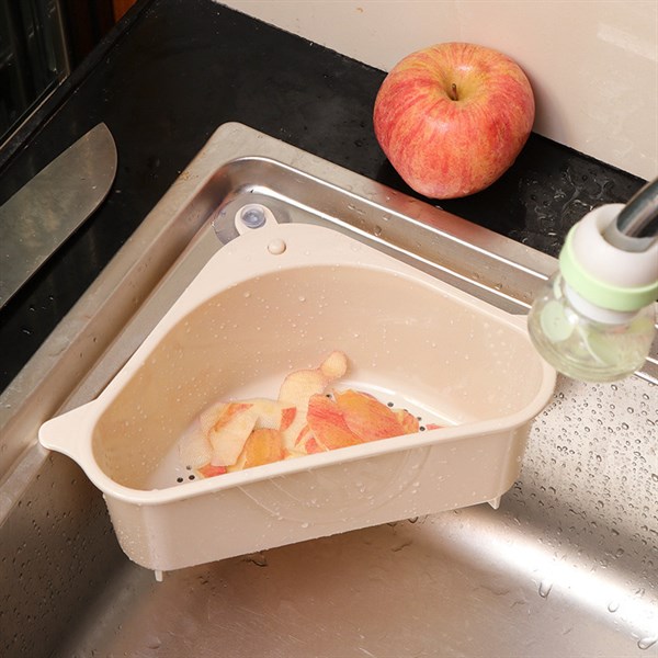 kệ góc bồn rửa chén đa năng có lỗ thoát nước kích thước 26x10x14.2cm