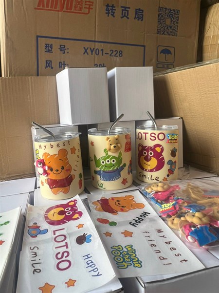 Ly nước giữ nhiệt hình gấu Lotso siêu cute 360ml
