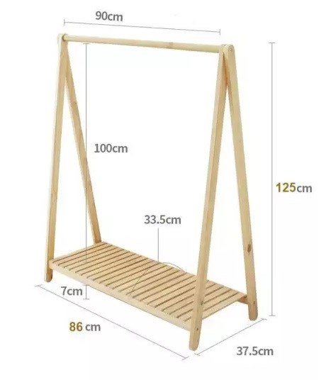Kệ gỗ treo quần áo chữ A 2 tầng