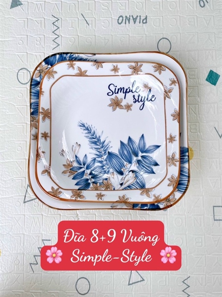 Đĩa vuông 9 size 23cm lớn hơn