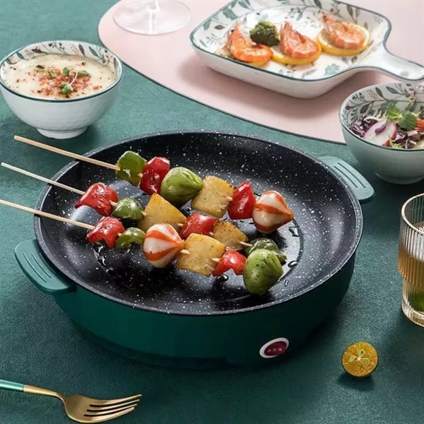 chảo nướng điện chống dính xanh 26cm mẫu mới
