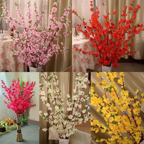 combo 10 cành đào vải hồng ĐẬM trang trí tết