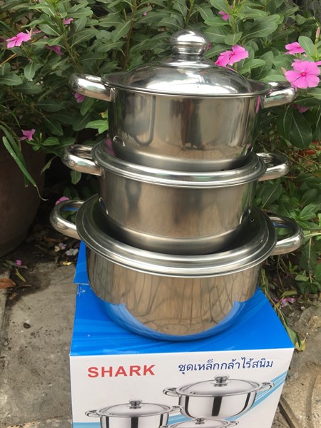 Bộ 3 nồi Inox Shark Thái Lan