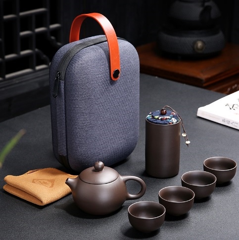 bộ bình trà gốm có túi đựng du lịch