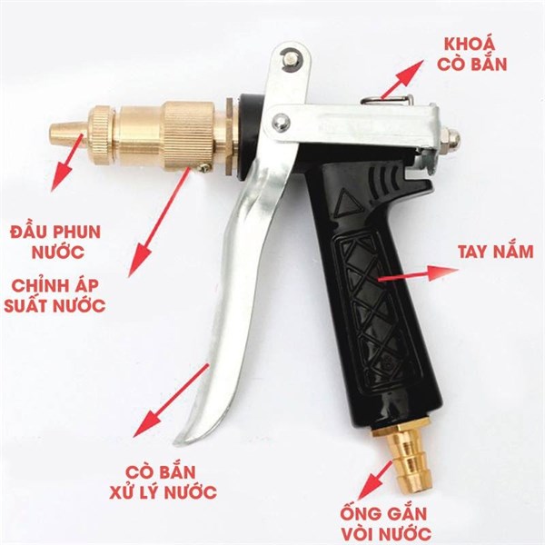 súng xịt tăng áp lực nước rửa xe