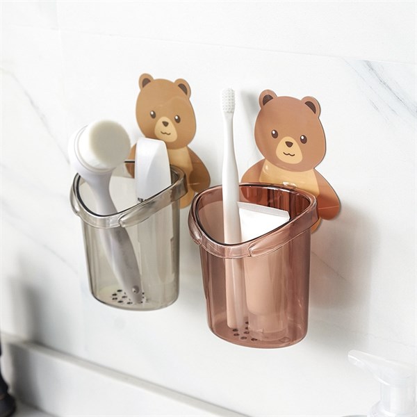Cốc đựng bàn chải dán tường hình gấu